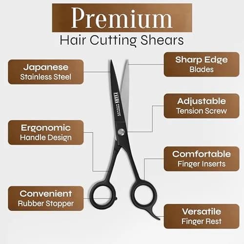FACON Professional Hair Cutting Scissors 6.5 Inch Razor Edge Barber Shears | Japanese Stainless Steel thumbnail 6
