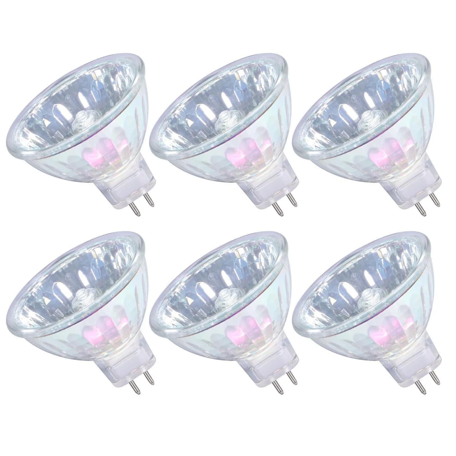 GMY MR16 Halogen Light Bulb 50W 12V GU5.3 Base, 720 Lumens, Dimmable Spot Light 6 Pack | Specialty Lighting for Cabinets & Displays — 50W