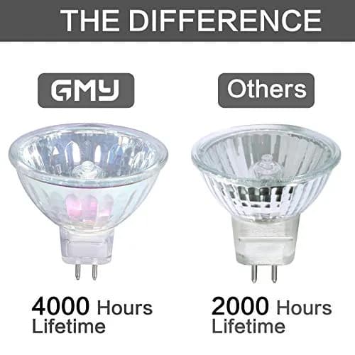 GMY MR16 Halogen Light Bulb 50W 12V GU5.3 Base, 720 Lumens, Dimmable Spot Light 6 Pack | Specialty Lighting for Cabinets & Displays thumbnail 2