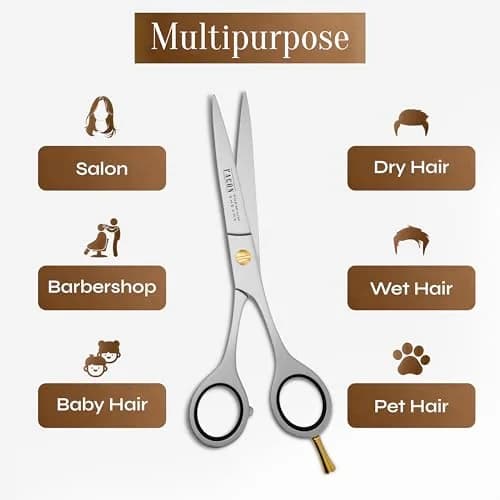 FACON Professional Hair Cutting Scissors 6.5 Inch Japanese Stainless Steel | Razor Edge Barber Shears for Men, Women & Kids thumbnail 8