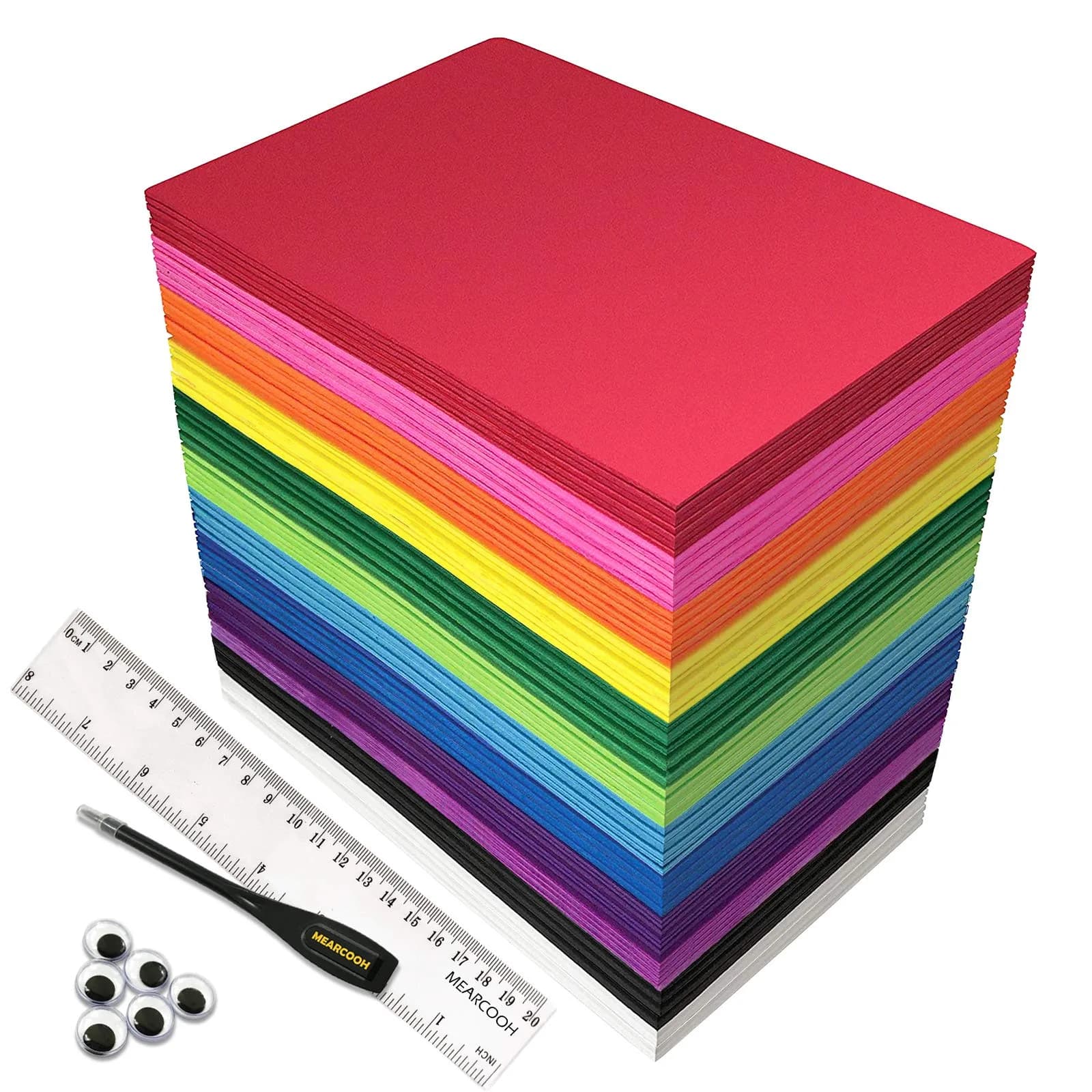 MEARCOOH 12 Colors EVA Foam Sheets Roll 5mm Thick (84pcs Bulk Pack) for Cosplay & Crafts - main product image