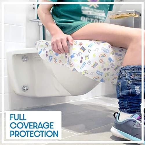 Handy Basix XL Full Coverage Disposable Toilet Seat Covers 20 Pcs (25.5" x 24.5") | Waterproof Potty Training Seat Shields thumbnail 6