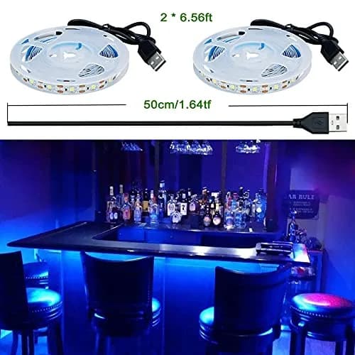 KXZM Blue USB LED Strip Light 4M (13.12ft) 2-Pack | Flexible SMD 2835 Tape Lights for Bedroom & TV Background thumbnail 6