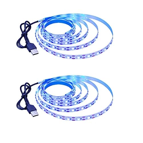 KXZM Blue USB LED Strip Light 4M (13.12ft) 2-Pack | Flexible SMD 2835 Tape Lights for Bedroom & TV Background thumbnail 7