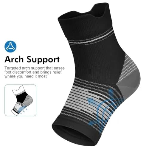PAPLUS Plantar Fasciitis Socks with Arch Support, 6 Pairs Black | FDA Approved Orthopedic Brace thumbnail 5