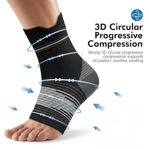 PAPLUS Plantar Fasciitis Socks with Arch Support, 6 Pairs Black | FDA Approved Orthopedic Brace thumbnail 4