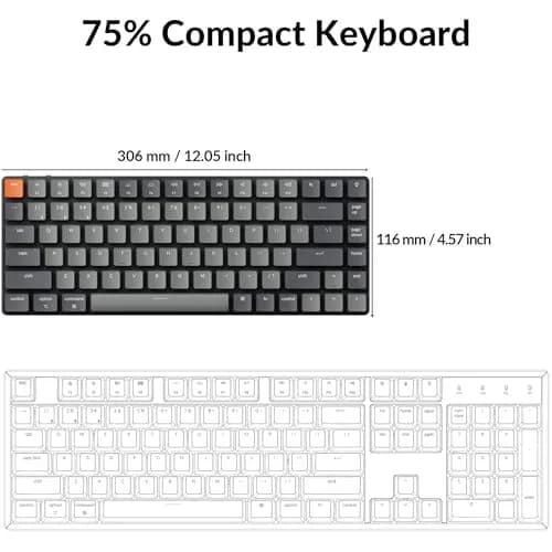 Keychron K3 Version 2 Low-Profile Mechanical Keyboard | 84-Key QMK Wireless Bluetooth 5.1 USB-C White LED Red Switch thumbnail 6