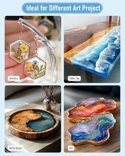 Nicpro 64oz Epoxy Resin Kit | High Gloss & Bubbles Free, Food Safe, 0.5 Gallon (1.89L) | Crystal Clear Finish thumbnail 6