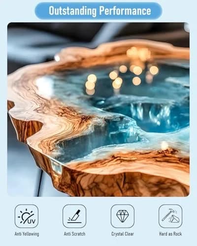 Nicpro 64oz Epoxy Resin Kit | High Gloss & Bubbles Free, Food Safe, 0.5 Gallon (1.89L) | Crystal Clear Finish thumbnail 4