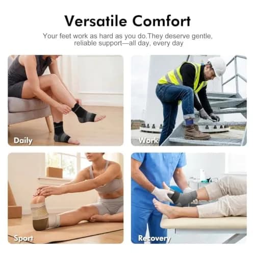 PAPLUS Plantar Fasciitis Socks 6 Pairs Small (Black) | FDA Approved Orthopedic Brace for Daily Pain Relief thumbnail 7