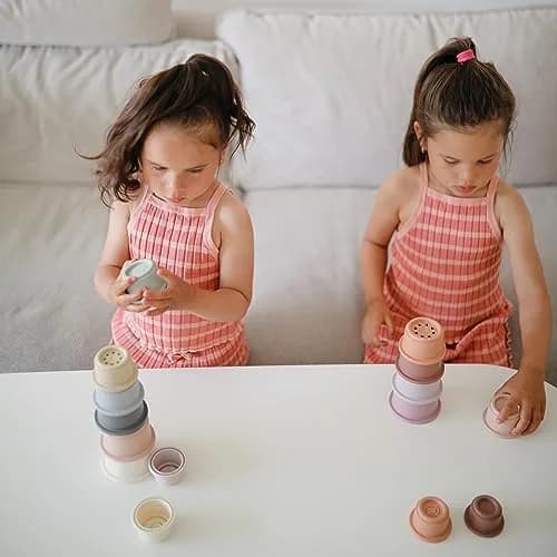 mushie Stacking Cups Toy 8pcs | Made in Denmark for 0-3 Years thumbnail 8