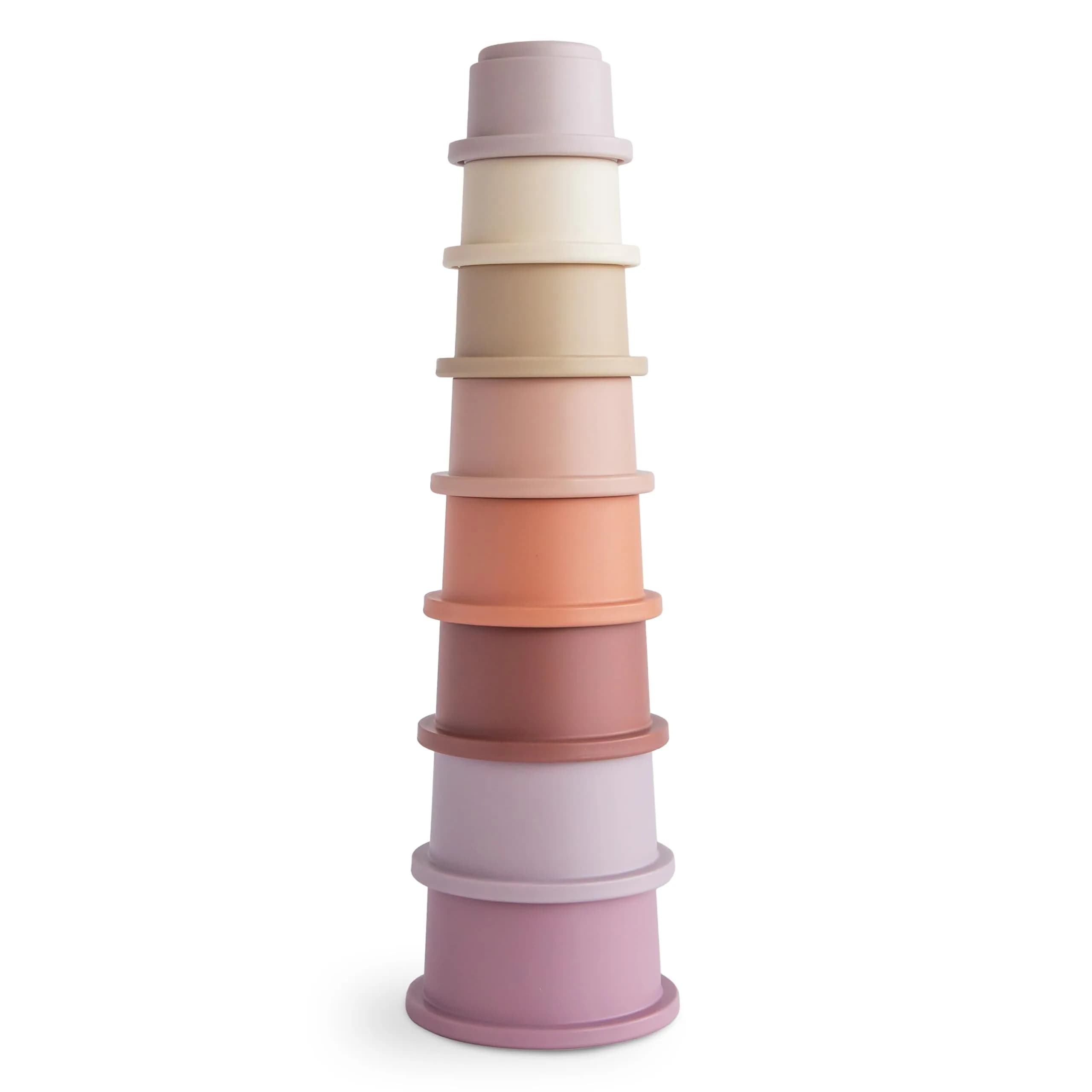 mushie Stacking Cups Toy 8pcs | Made in Denmark for 0-3 Years