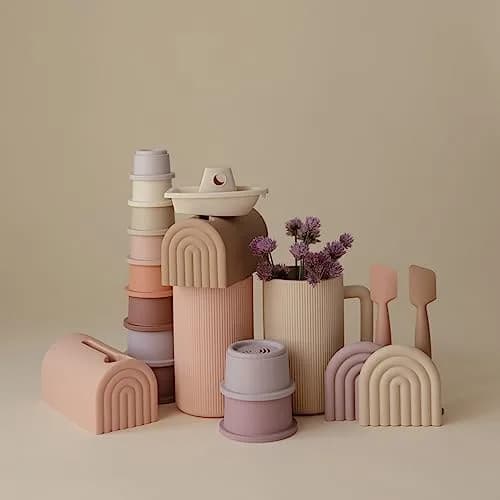 mushie Stacking Cups Toy 8pcs | Made in Denmark for 0-3 Years thumbnail 9