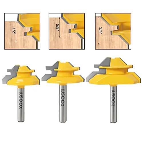 WSOOX 1/4 Inch Shank 45 Degree Lock Miter Router Bit Set | Wood Joinery Tools for Perfect Angles thumbnail 5