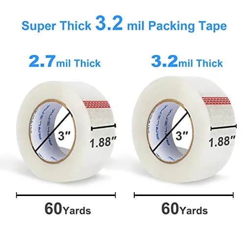 JARLINK Clear Packing Tape 12 Rolls | 55m (60 yd) x 48mm (1.88") | Heavy Duty BOPP Acrylic Adhesive Tape thumbnail 2