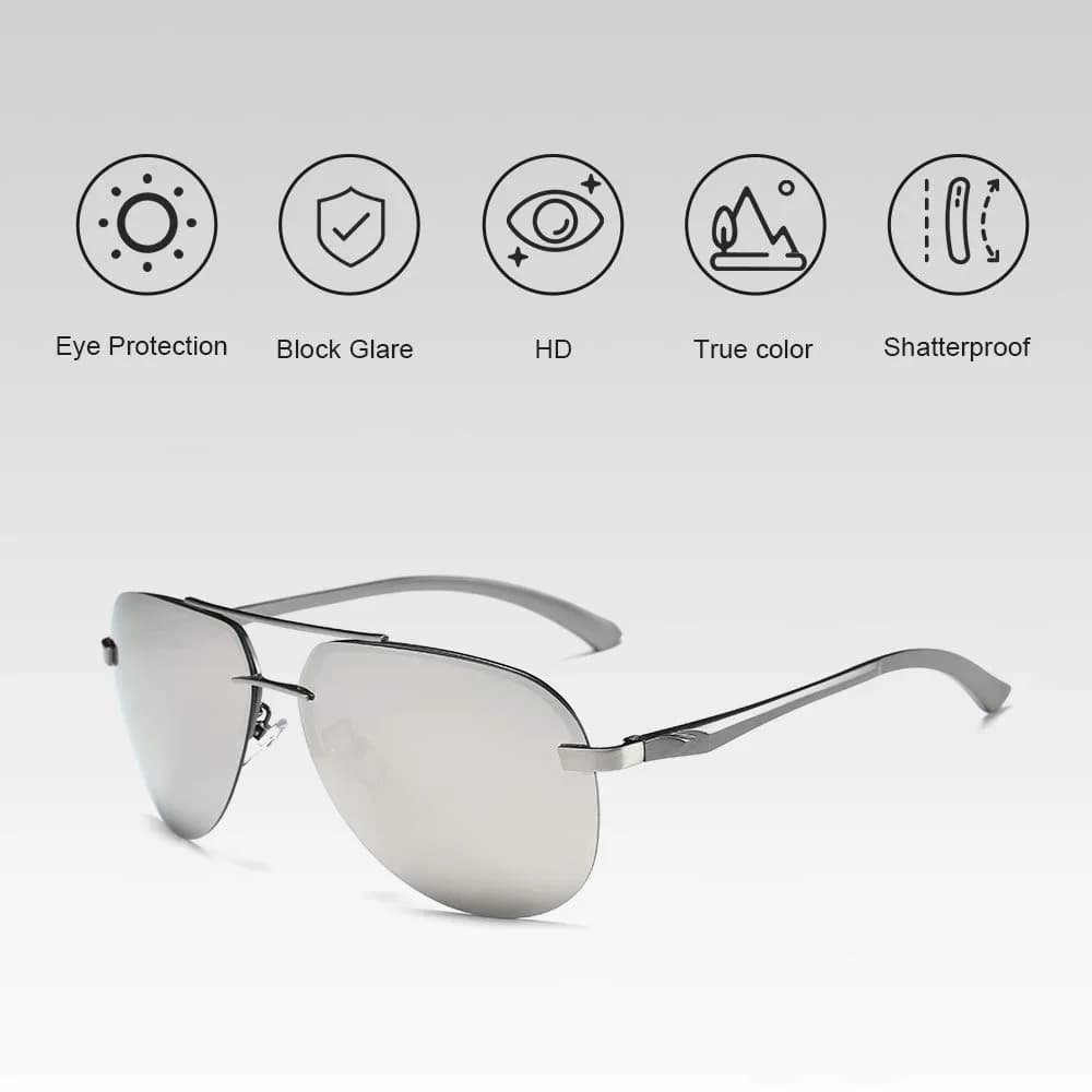 Fishingtours Classic Aviator Sunglasses for Men & Women | 65mm Lens Width (2.56 in) - view 5