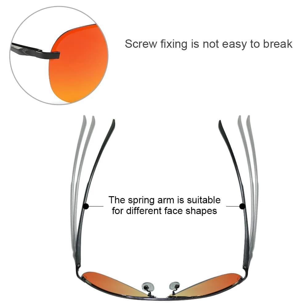 Fishingtours Classic Orange Aviator Sunglasses for Men & Women | 65mm Lens Width - view 3