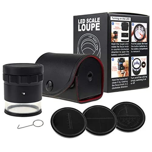 DANOPLUS 10X Jewelry Magnifier with LED Light & Glass Scale Chart | 25mm Field of View, Adjustable Focus thumbnail 5