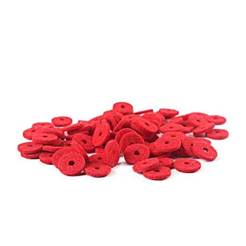 Alnicov 90PCS 12.5MM Piano Felt Front Rail Regulating Punchings Red | Replacement Parts for Piano thumbnail 2