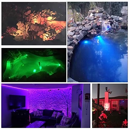 SHOYO Color Changing Pond Lights 3-Pack | Submersible RGB LED Spotlights with Timer & Remote thumbnail 3