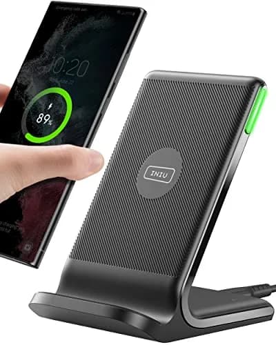 INIU Wireless Charger 15W | Fast Charging Stand with LED & Temp°Guard thumbnail 1