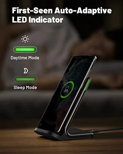 INIU Wireless Charger 15W | Fast Charging Stand with LED & Temp°Guard thumbnail 3