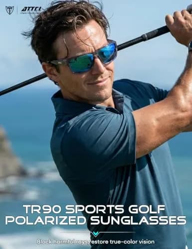 ATTCL Polarized Sunglasses Men Wrap Around UV400 TR90 Frame 63mm Lens | Driving Fishing Sports thumbnail 3