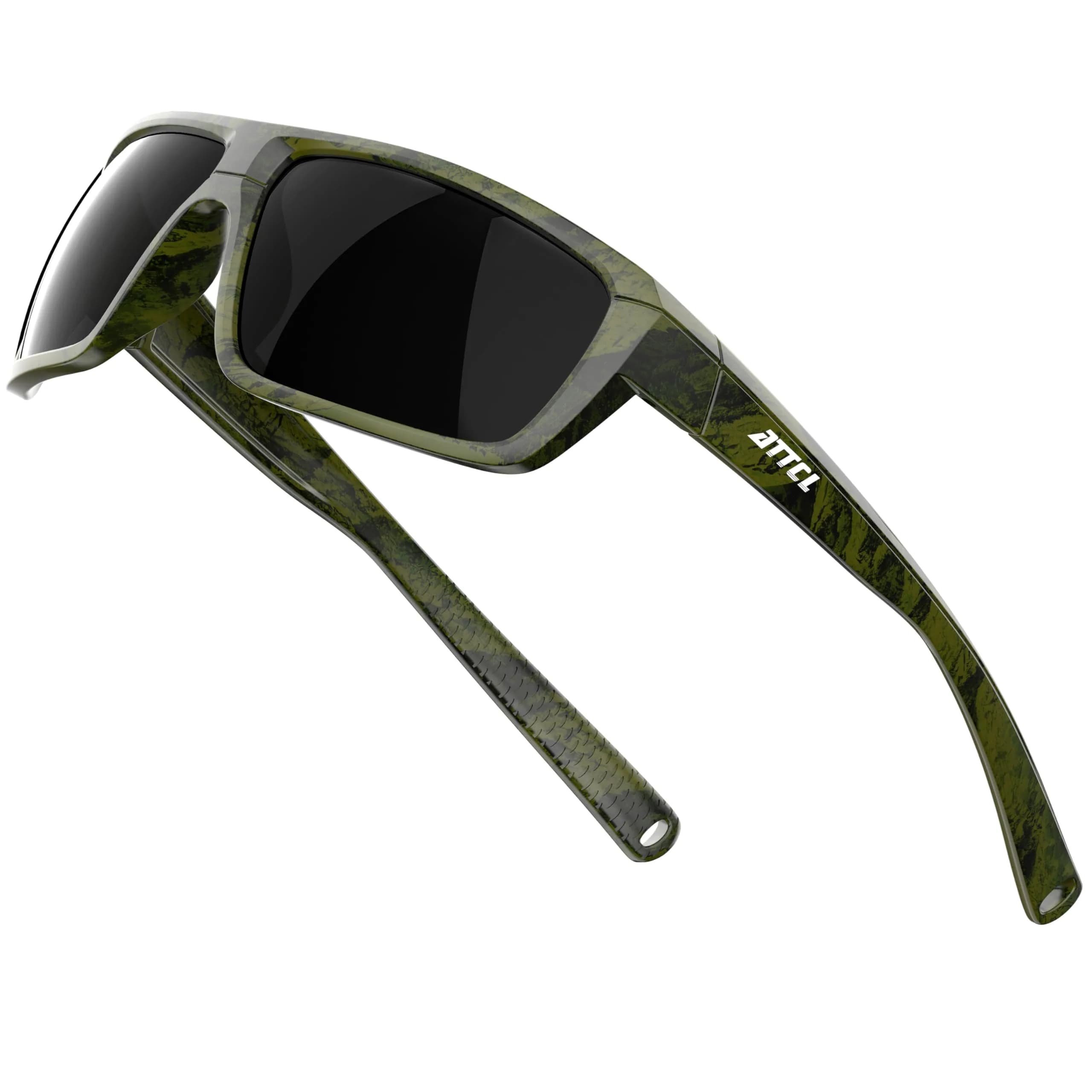 ATTCL Polarized Sunglasses Men Wrap Around UV400 Fishing Sports | TR90 Frame, 63mm Lens Width — 2026-luxury-camouflage-grey /Not Mirrored