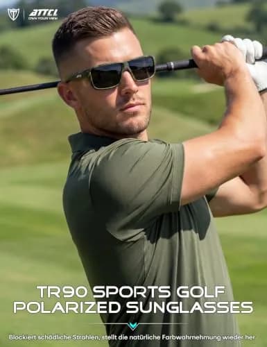 ATTCL Polarized Sunglasses Men Wrap Around UV400 Fishing Sports | TR90 Frame, 63mm Lens Width thumbnail 3