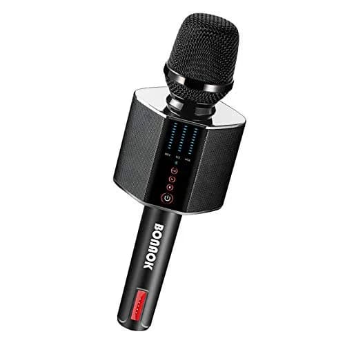 BONAOK G50 Wireless Bluetooth Karaoke Microphone with 26W Stereo Speakers, Rechargeable Mic for PC/Smartphone, Black | Dual Karaoke Functionality thumbnail 1
