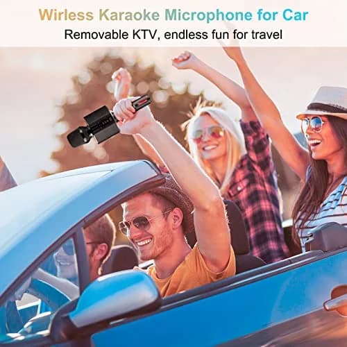 BONAOK G50 Wireless Bluetooth Karaoke Microphone with 26W Stereo Speakers, Rechargeable Mic for PC/Smartphone, Black | Dual Karaoke Functionality thumbnail 5