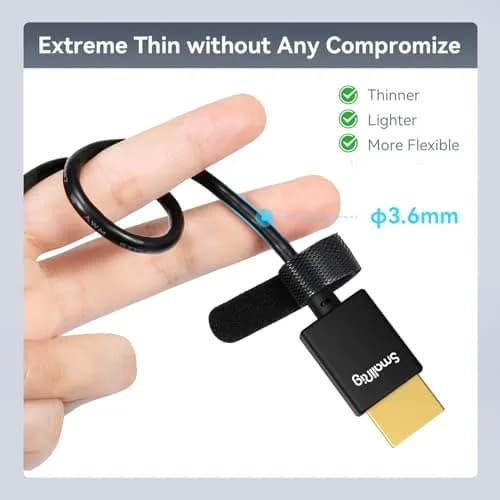SmallRig Ultra-Slim HDMI Cable 55cm (1.8ft) | 4K@60Hz High Speed Data Transfer thumbnail 4