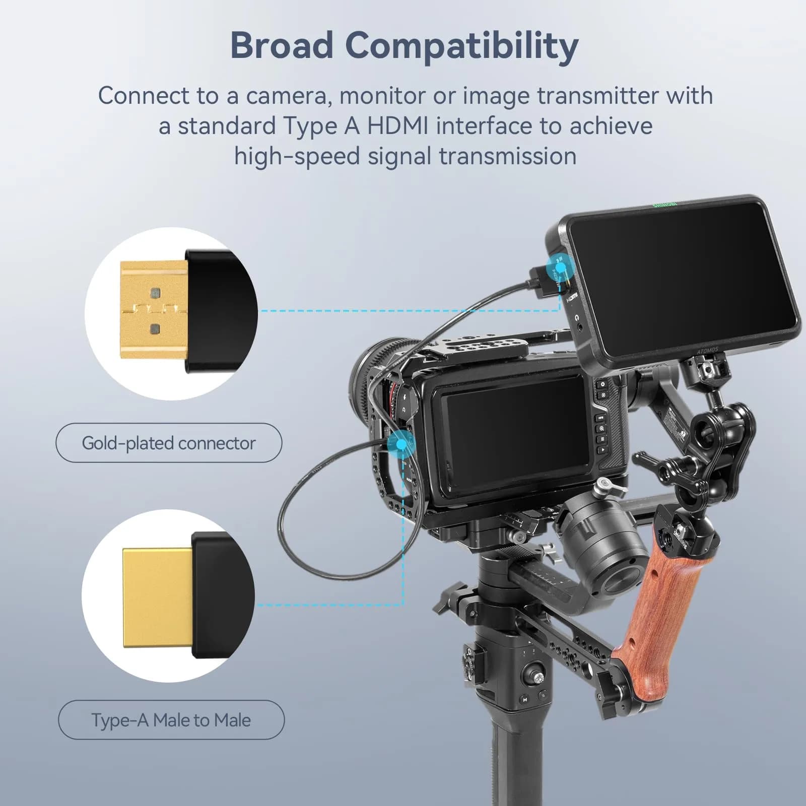 SmallRig Ultra-Slim HDMI Cable 55cm (1.8ft) | 4K@60Hz High Speed Data Transfer - view 6