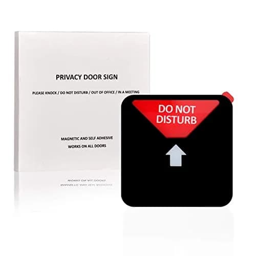 LoYinLo Office Privacy Sign, Do Not Disturb/Please Knock/In Meeting/Out of Office Slider Sign, Black Square (5.1 inches) thumbnail 6