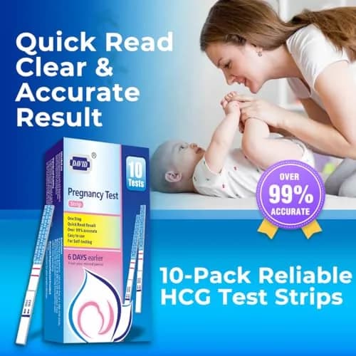 DAVID Pregnancy Test Strips, HCG Urine Test Kit, 10 Count | Early Detection & Accurate Results thumbnail 4