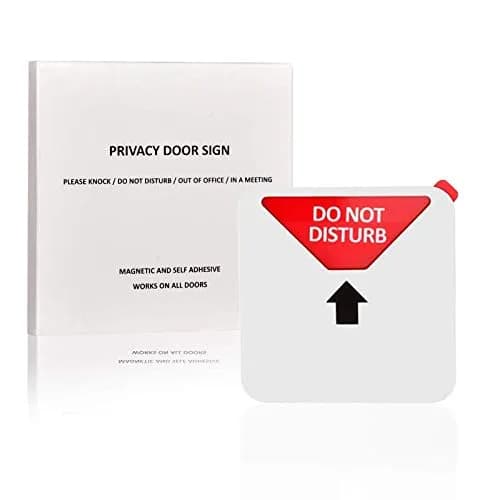 LoYinLo Office Privacy Sign - Do Not Disturb/Please Knock/Out of Office/In Meeting, Square Silver (5.1" x 5.1") thumbnail 6