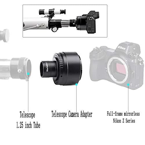 starboosa 1.25-Inch Telescope T Adapter for Nikon Z Mirrorless Cameras | Astrophotography Accessory thumbnail 4