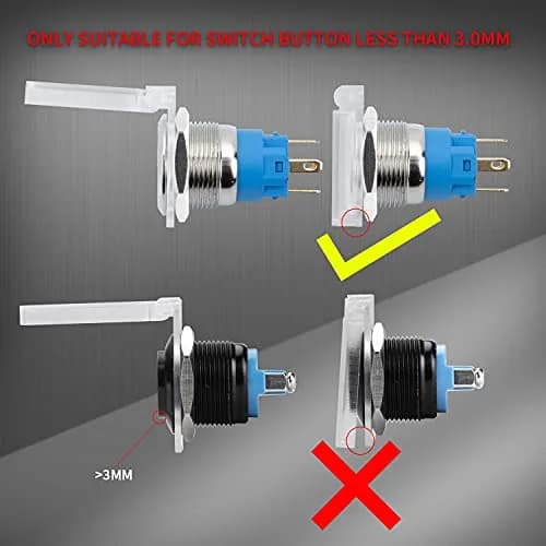 DAIERTEK 19mm Transparent Push Button Switch Safety Cover Guard (3-Pack) | Protects Against Dust, Water, and Accidental Activation thumbnail 6
