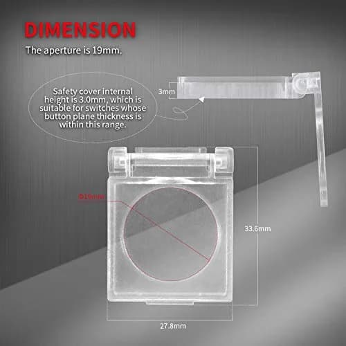 DAIERTEK 19mm Transparent Push Button Switch Safety Cover Guard (3-Pack) | Protects Against Dust, Water, and Accidental Activation thumbnail 2