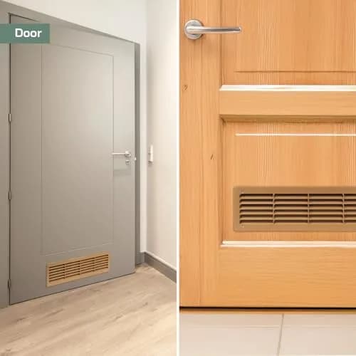 Vent Systems 18" x 5" Plastic Wood Color Door Air Vent Cover | 46cm x 13.5cm Louvered Register Grille for Interior Doors thumbnail 6