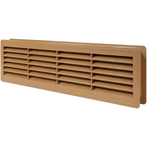 Vent Systems 18" x 5" Plastic Wood Color Door Air Vent Cover | 46cm x 13.5cm Louvered Register Grille for Interior Doors thumbnail 1