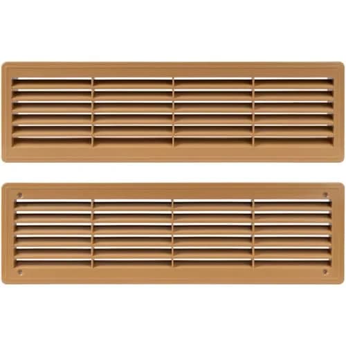 Vent Systems 18" x 5" Plastic Wood Color Door Air Vent Cover | 46cm x 13.5cm Louvered Register Grille for Interior Doors thumbnail 9