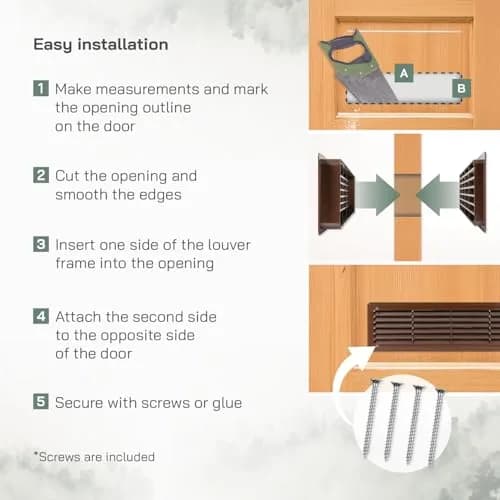 Vent Systems 18" x 5" Dark Brown Plastic Door Air Vent Cover | Louvered Ventilation Grill for Home, Cabinet, Furniture, Bathroom, Garage thumbnail 4
