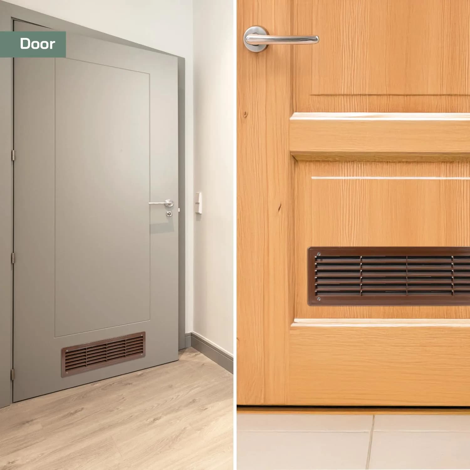 Vent Systems 18" x 5" Dark Brown Plastic Door Air Vent Cover | Louvered Ventilation Grill for Home, Cabinet, Furniture, Bathroom, Garage - view 5