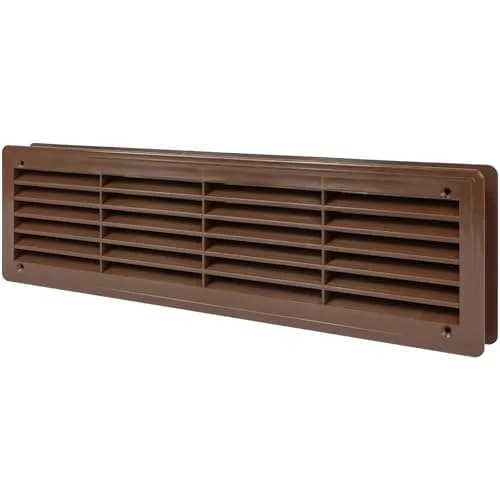 Vent Systems 18" x 5" Dark Brown Plastic Door Air Vent Cover | Louvered Ventilation Grill for Home, Cabinet, Furniture, Bathroom, Garage thumbnail 1