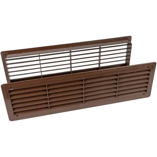 Vent Systems 18" x 5" Dark Brown Plastic Door Air Vent Cover | Louvered Ventilation Grill for Home, Cabinet, Furniture, Bathroom, Garage thumbnail 8