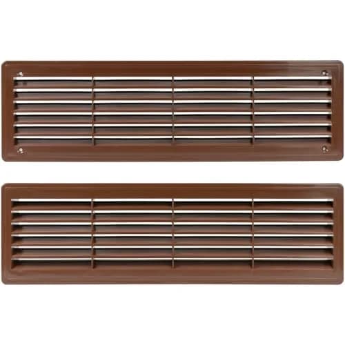 Vent Systems 18" x 5" Dark Brown Plastic Door Air Vent Cover | Louvered Ventilation Grill for Home, Cabinet, Furniture, Bathroom, Garage thumbnail 9