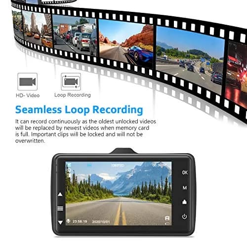 BOOGIIO 1080P Dash Cam with 32GB SD Card, 3-inch IPS Screen, 170° Wide Angle, Aluminum Alloy Case | Night Vision, WDR, Parking Monitor thumbnail 6