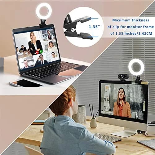 Cyezcor Video Conference Lighting Kit with Monitor Clip | 3200K-6800K Adjustable Light | 10W Brightness thumbnail 4