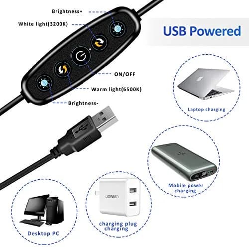 Cyezcor Video Conference Lighting Kit with Monitor Clip | 3200K-6800K Adjustable Light | 10W Brightness thumbnail 6